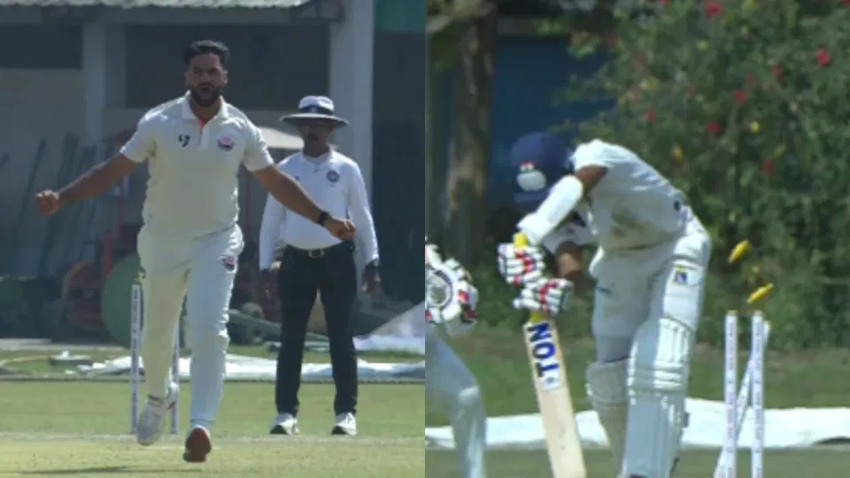 Watch- Auqib Nabi Shatters Stumps Of India’s Biggest Domestic Prodigy